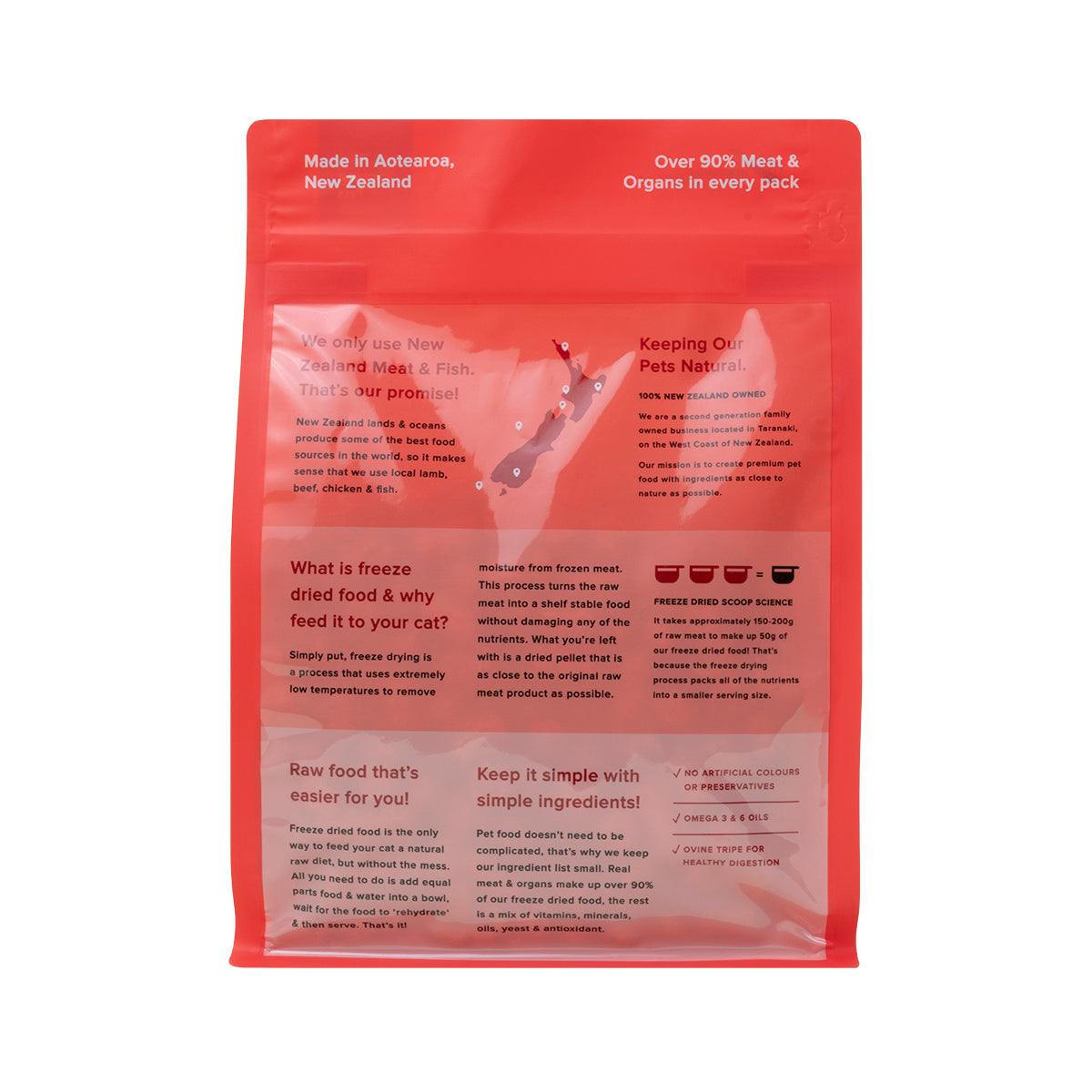 back image of NRG Freeze Dried Beef Cat Food